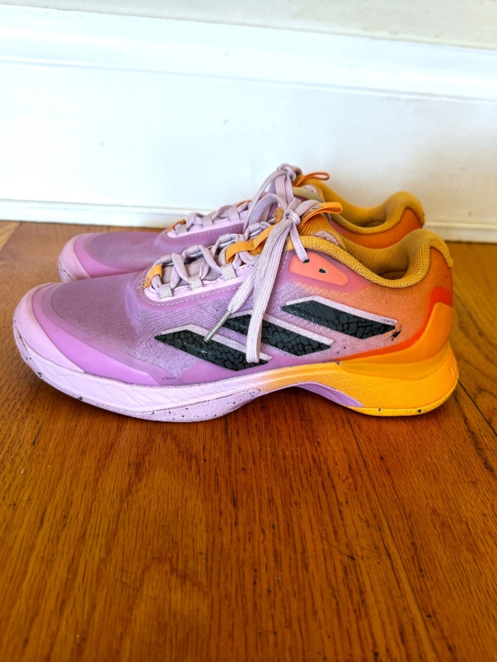 Adidas Avacourt 2 Bounce Pro Hazy Orange Bliss Lilac Court Tennis Shoes